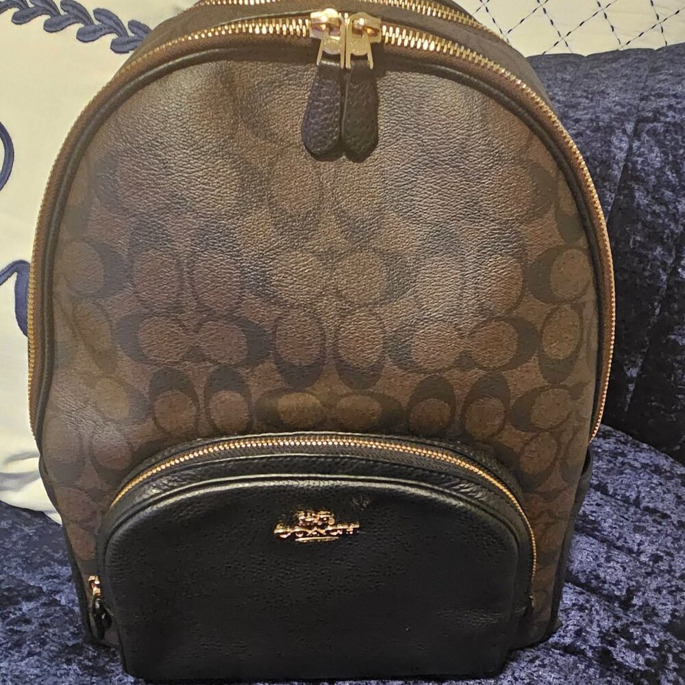 NEW Coach Backpack In Blocked Signature Canvas